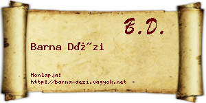 Barna Dézi névjegykártya