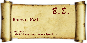 Barna Dézi névjegykártya